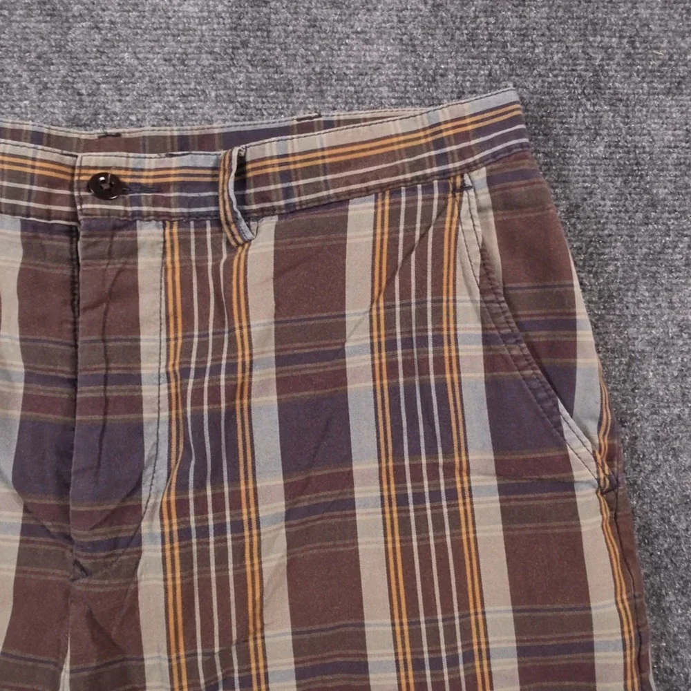 Polo Ralph Lauren Shorts Mens 34 Multicolor Plaid Chino Preppy Flat Front